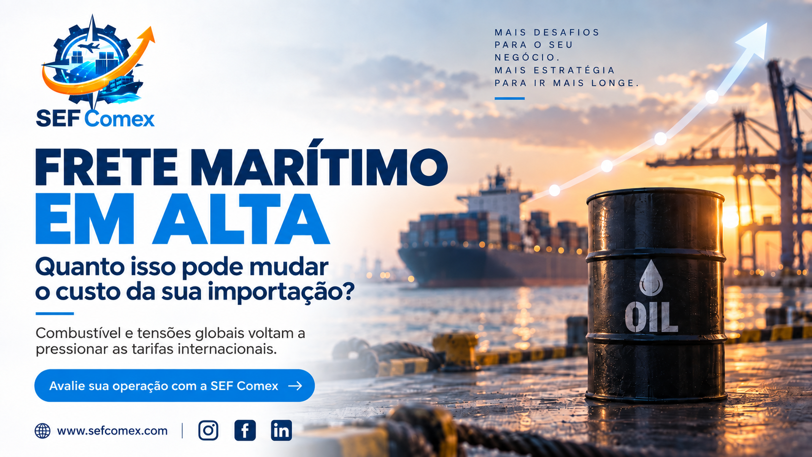 Frete marítimo em alta e impacto do combustível nos custos de importação